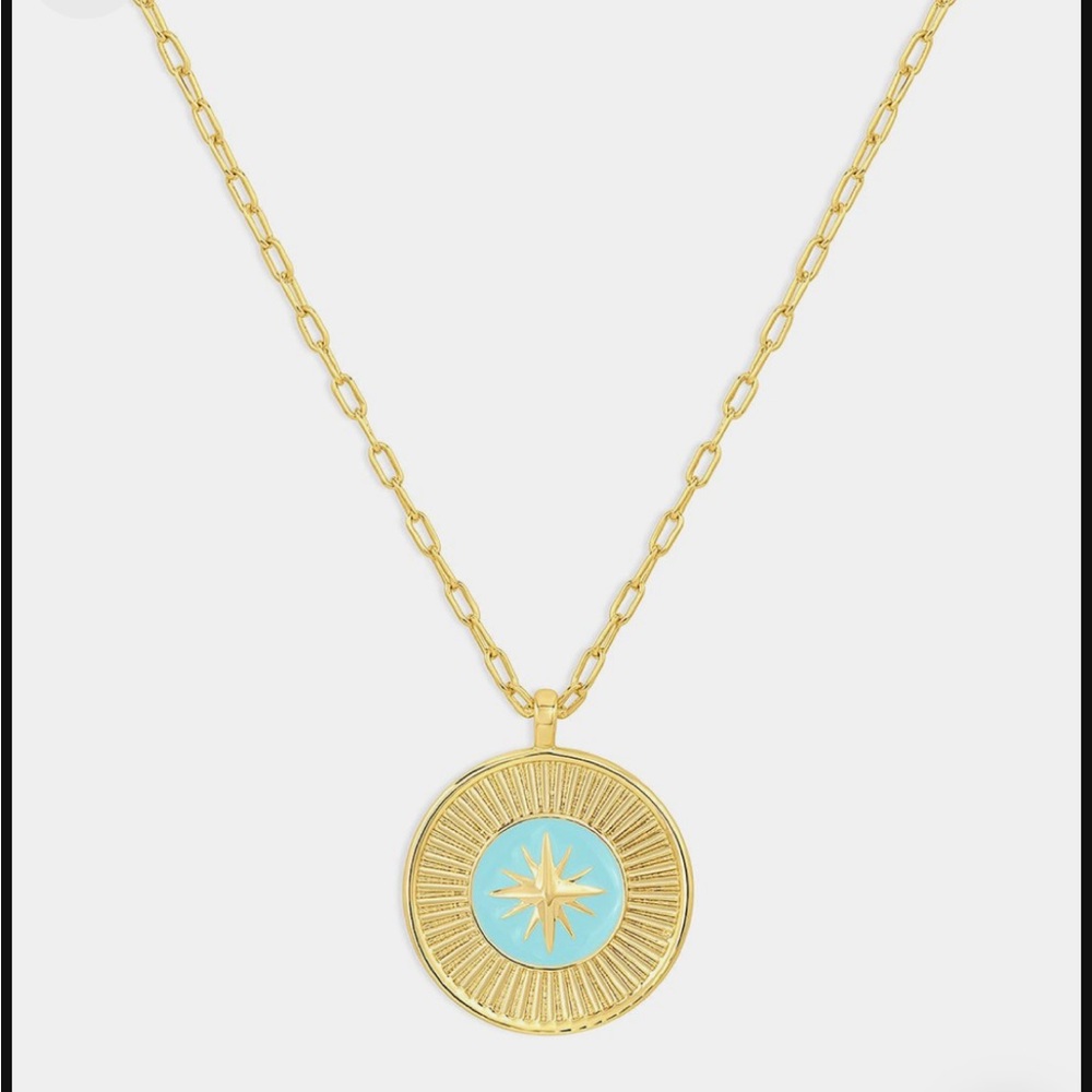 Gorjana Compass Pendant Necklace 18k gold plated